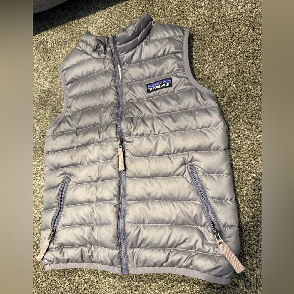 Patagonia Purple and Gray Quilted Vest